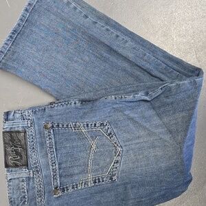 Rock 47 Denim Wrangler Mens Slim Boot Jeans Light Wash Size 36x30